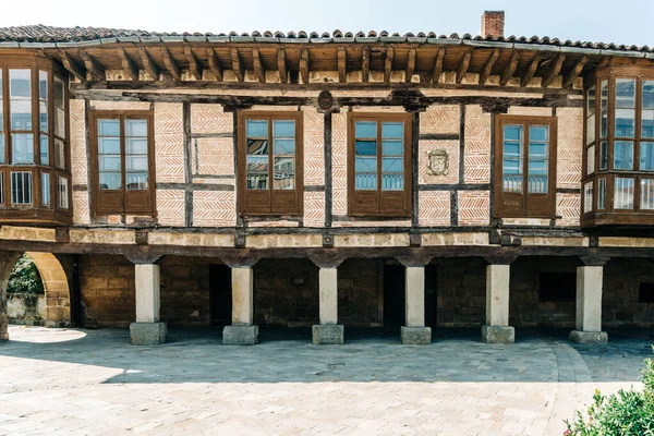 Palencia Spagna Agosto 2021 Antico Edificio Con Archi Plaza Espana — Foto Stock