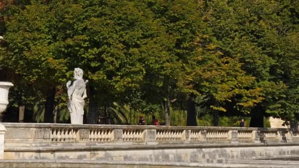 Jardins Fontaine Nimes Gard Occitanie Frankrike Den Offentliga Trädgården Jardins — Stockvideo