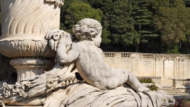 Jardins Fontaine Nimes Gard Occitanie フランス パブリックガーデン Jardins Fontaineは1745年に建てられました — ストック動画