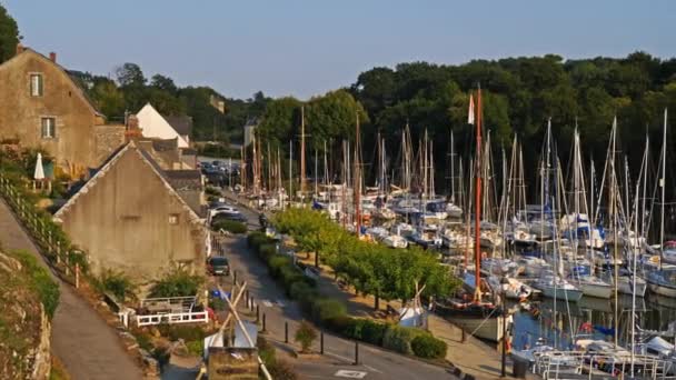 Roche Bernard Morbihan Bretania Francja Port Żaglowy Zatoce Morbihan — Wideo stockowe