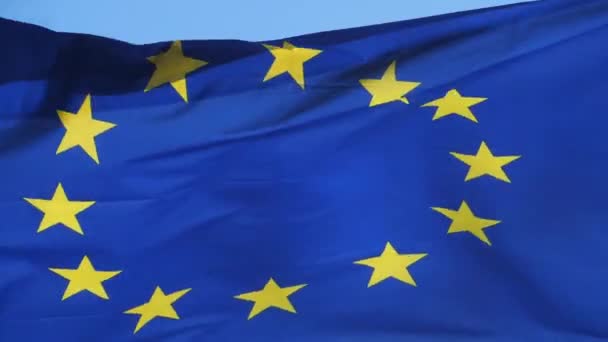 欧洲国旗在风中飘扬 — 图库视频影像