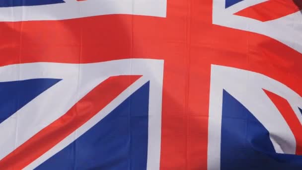 Die Britische Nationalflagge Weht Wind — Stockvideo