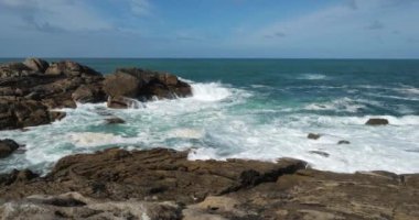 Penmarch, Finistere Departmanı, Brittany, Fransa. Meşhur kayalıklarla Penmarch Noktası.