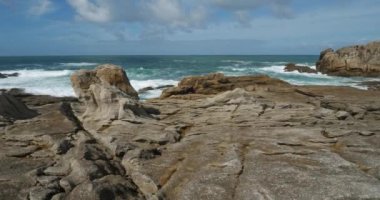 Penmarch, Finistere Departmanı, Brittany, Fransa. Meşhur kayalıklarla Penmarch Noktası.