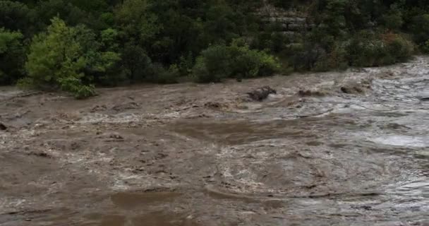 Burze Cevenol Kanion Herault Occitanie Francja Rzeka Herault Powodzie Podczas — Wideo stockowe