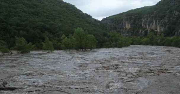 Tempeste Cevenol Canyon Herault Occitanie Francia Fiume Herault Inondazioni Durante — Video Stock