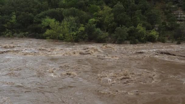 Tempestades Cevenol Desfiladeiro Herault Occitanie França Rio Herault Inundações Durante — Vídeo de Stock