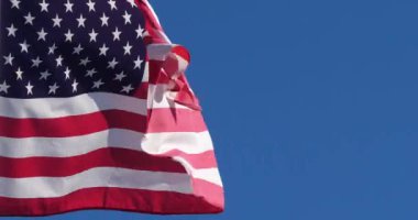 Rüzgarda dalgalanan ABD ulusal bayrağı