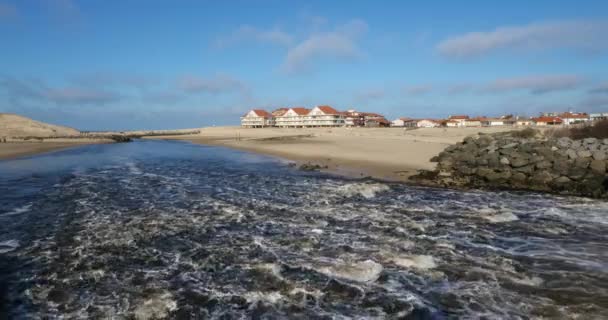 Courant Soustons Vieux Boucau Les Bains Departement Landes Nouvelle Aquitaine — Stockvideo