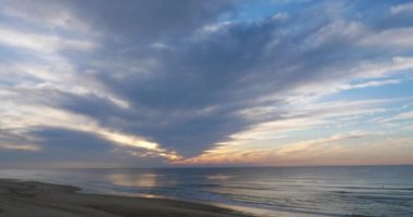 Günbatımı, Messanges plajı, Landes bölümü, Yeni Aquitaine, Fransa.