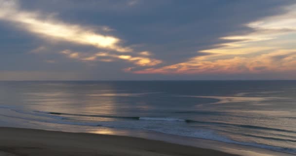 Pôr Sol Praia Messanges Landes Departamento Nouvelle Aquitaine França — Vídeo de Stock