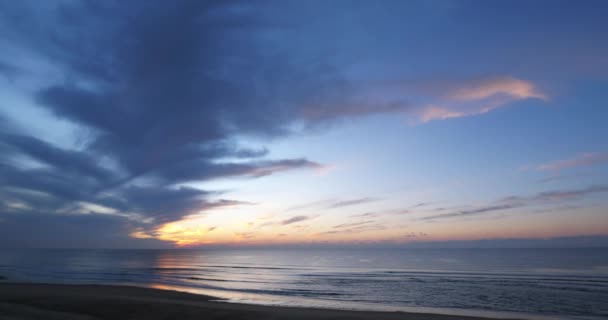 Zonsondergang Strand Van Messanges Departement Landes Nouvelle Aquitaine Frankrijk — Stockvideo