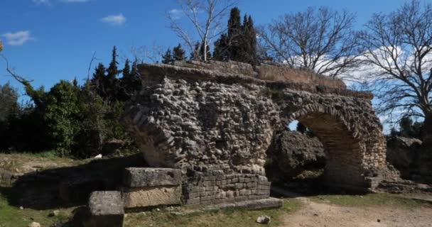 Barbegal Aqueduct Římské Zříceniny Fontvielle Provence Jižní Francie — Stock video