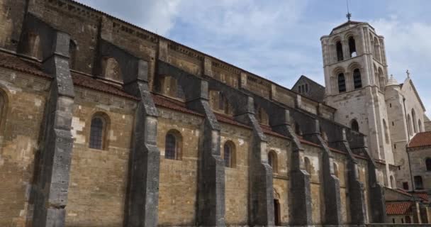 Vezelay Apátság Yonne Megye Bourgogne Franche Comte Régió Franciaország — Stock videók