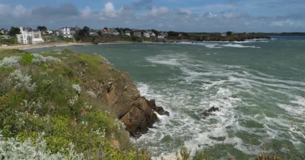 Pouldu Finistere Department Brittany France — стоковое видео