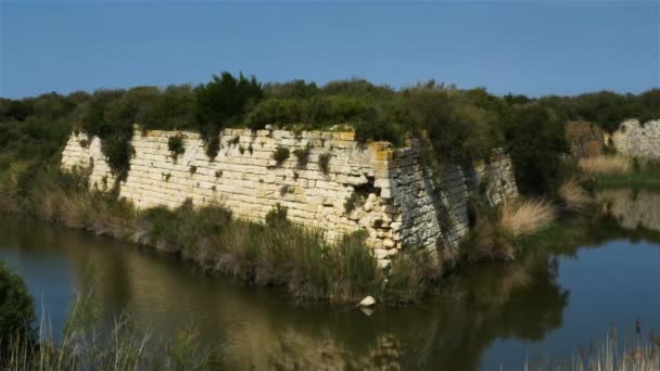 ペッカイス要塞 Aiges Mortes Gard Occitanie フランス ペッカイス砦は16世紀の軍事建築物である — ストック動画