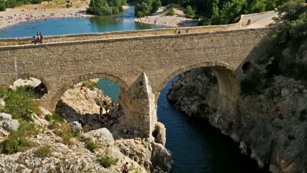 Pont Diable Devill Bridge Herault River Herault Occitanie France — Stock Video