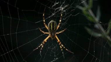 Argiope bruennichi, eşekarısı örümceği. Ağ üzerinde eşekarısı örümceği