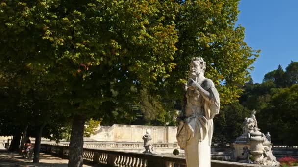 Nime Gard Occitanie Frankrike Jardins Fontaine Den Offentliga Trädgården Jardins — Stockvideo