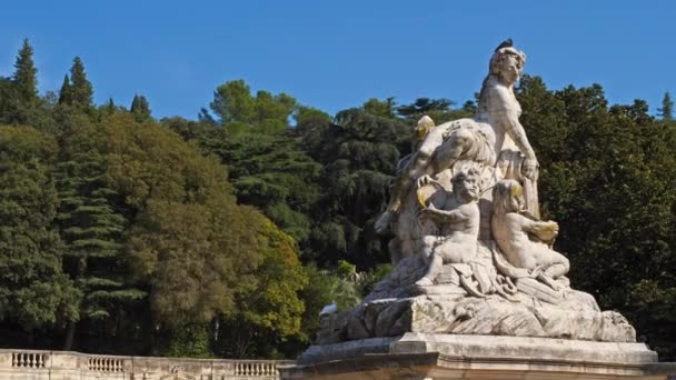 Nime Gard Occitanie Frankrike Jardins Fontaine Den Offentliga Trädgården Jardins — Stockvideo