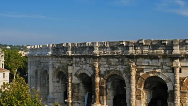 Romeinse Arena Nimes Gard Occitanie Frankrijk — Stockvideo