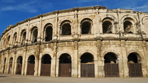 Place Des Arenes Nimes Gard Occitanie França Arena Romana — Vídeo de Stock