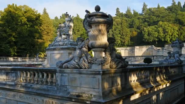 Nime Gard Occitanie Francja Jardins Fontaine Ogród Publiczny Jardins Fontaine — Wideo stockowe