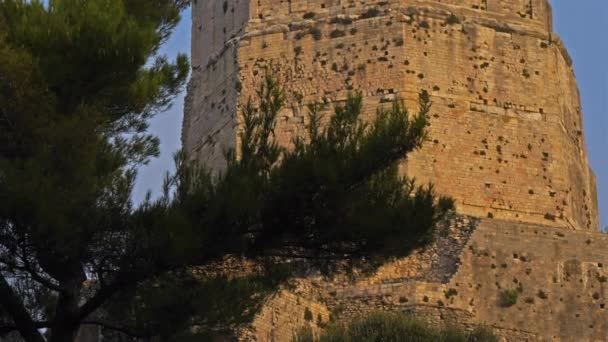 Torre Romana Magne Parco Della Fontaine Nimes Gard Francia — Video Stock