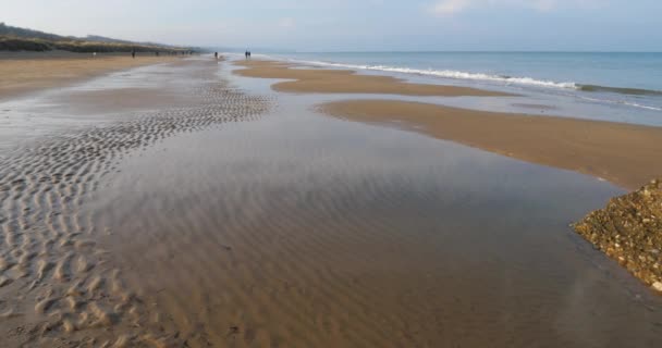 Omaha Beach Playa Cerca Colleville Sur Mer Normandía Calvados Francia — Vídeo de stock