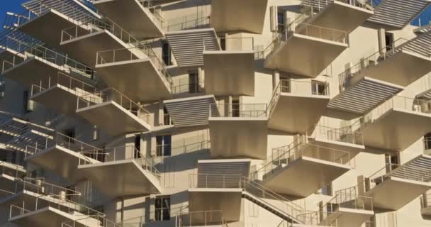 Montpellier Occitanie France Bâtiment Arbre Blanc Architecte Hayao Miyazaki Construit — Video