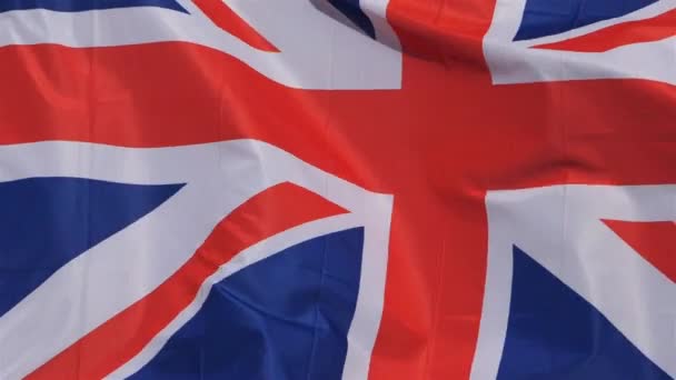 Nemzeti Brit Zászló Lobogott Szélben — Stock videók
