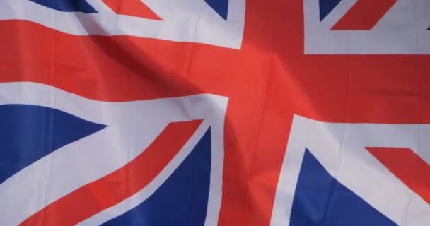 Bandera Nacional Británica Ondeando Viento — Vídeo de stock