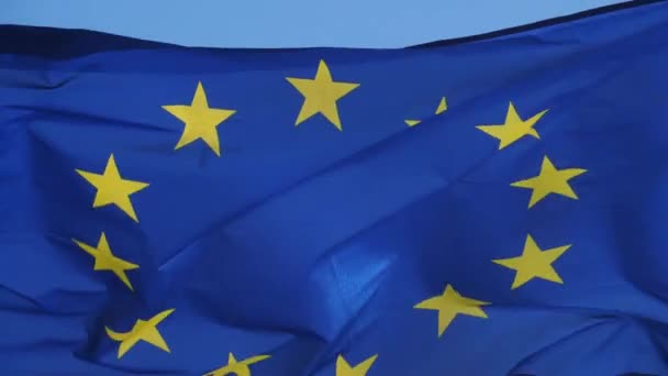 Bandeira Europeia Acenando Vento — Vídeo de Stock