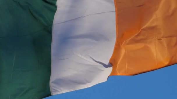 Národní Irská Vlajka Vlaje Větru — Stock video