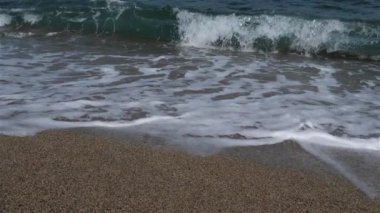 Argeles sur mer, Pyrenees Orientales, Fransa sahillerinde dalgalar