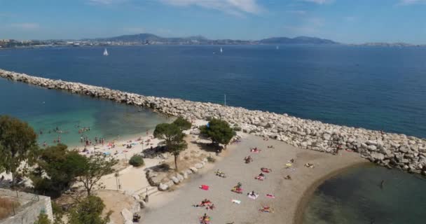 Marsylia Estaque Bouches Rhone Prowansja Francja Plaża Corbieres Marsylia Estaque — Wideo stockowe