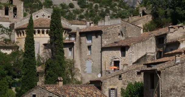 Saint Guillhem Désert Hérault Occitanie France Abbaye Gellone Été Inscrite — Video