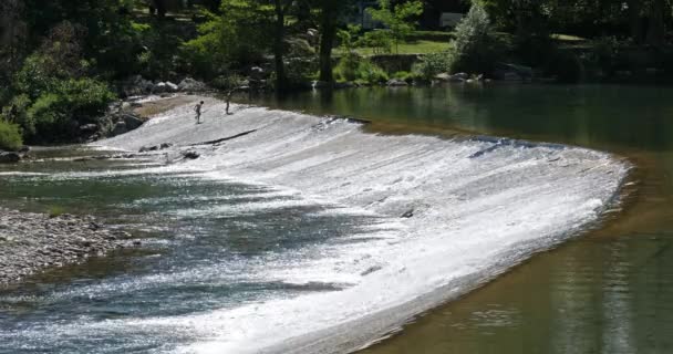 Herault Nehri Laroque Herault Fransa Laroque Daki Herault Nehrinin Barajında — Stok video