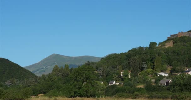 Murol Puy Dome Auvergne Frankrike Medeltiden Fästning Daterad Xii Century — Stockvideo