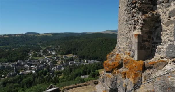 Murol Puy Dome Auvernia Francia Pueblo Fortaleza Mediana Edad Del — Vídeos de Stock