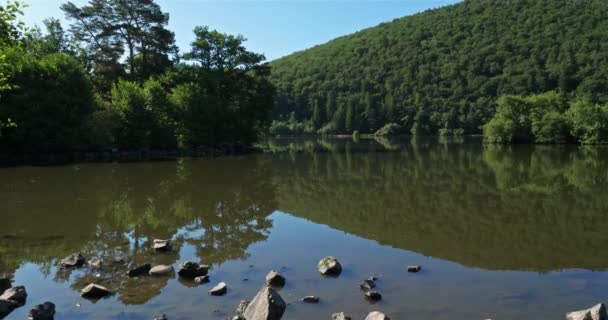 Lac Chambon Murol Puy Dome Centralmassivet Auvergne Frankrike — Stockvideo