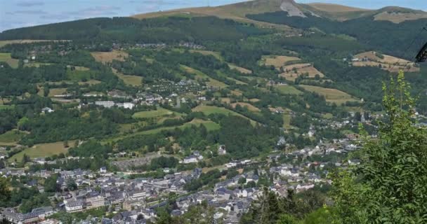Bourboule Massif Central Puy Dome Alvernia Francia Vista Aerea Dalla — Video Stock