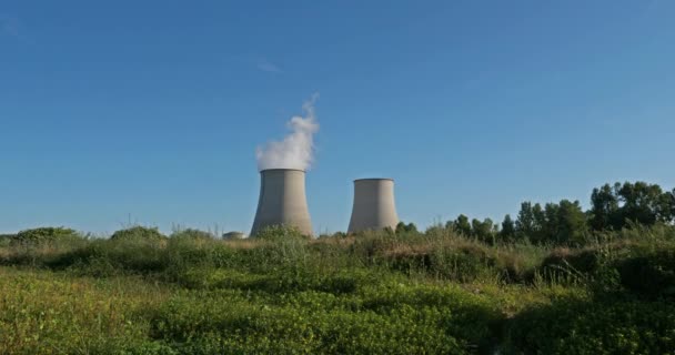 法国Cher省Belleville Sur Loire核电站 — 图库视频影像