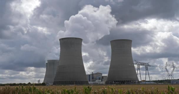 Atomerőmű Dampierre Burly Loiret Franciaország — Stock videók