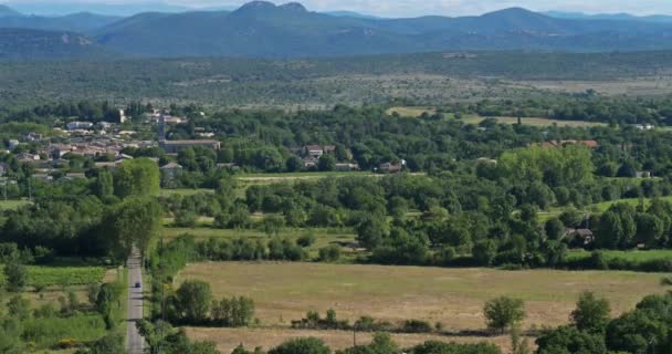 Pompignan Departamento Gard Occitanie França Paisagem Vinícola Fundo Estão Montanhas — Vídeo de Stock