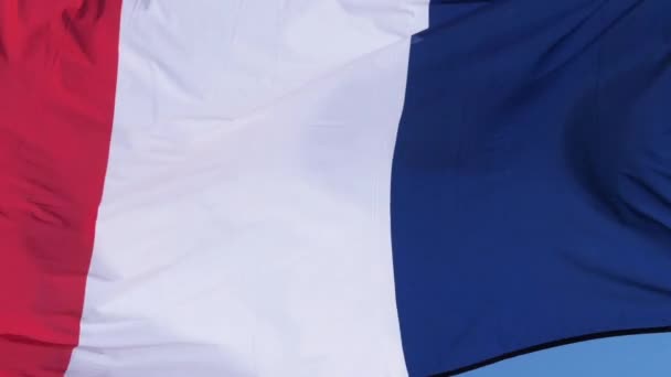法国国旗在风中飘扬 — 图库视频影像
