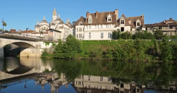 Perigueux Departement Dordogne Nouvelle Aquitaine Frankreich Vordergrund Der Isle River — Stockvideo