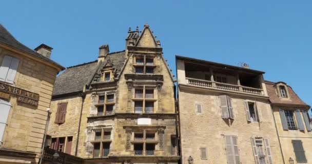 Sarlat Canda Dordogne Nouvelle Aquitaine Γαλλία Μεσαιωνικά Σπίτια Στο Παλιό — Αρχείο Βίντεο