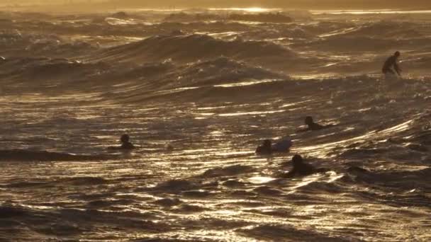 Surf Pôr Sol Palavas Les Flots Occitanie França — Vídeo de Stock