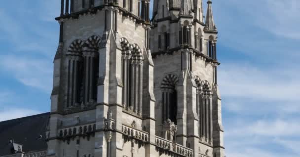 Moulins Departement Allier Auvergne Rhone Alpes Frankreich Die Kathedrale Von — Stockvideo